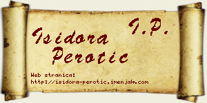 Isidora Perotić vizit kartica